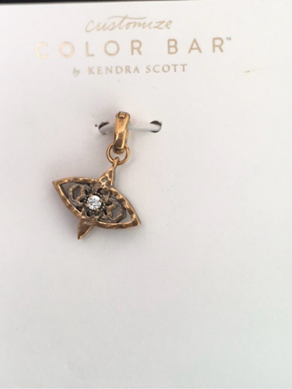 Kendra Scott 3 Gold-tone Cubic Zirconia Unicorn Horn Ring Evil Eye Charms